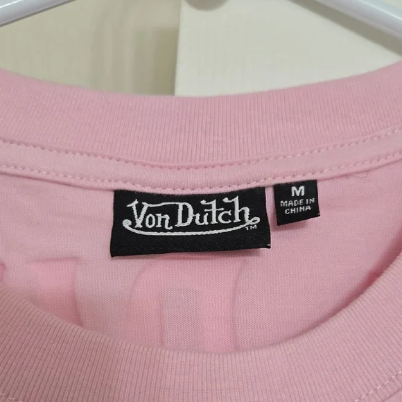 Von Dutch Pink Tee with White Logo Nwt - Picture 2 of 4
